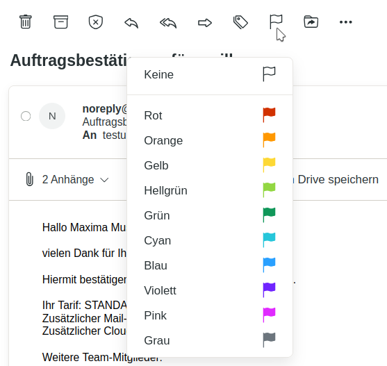 E-Mail farbig markieren