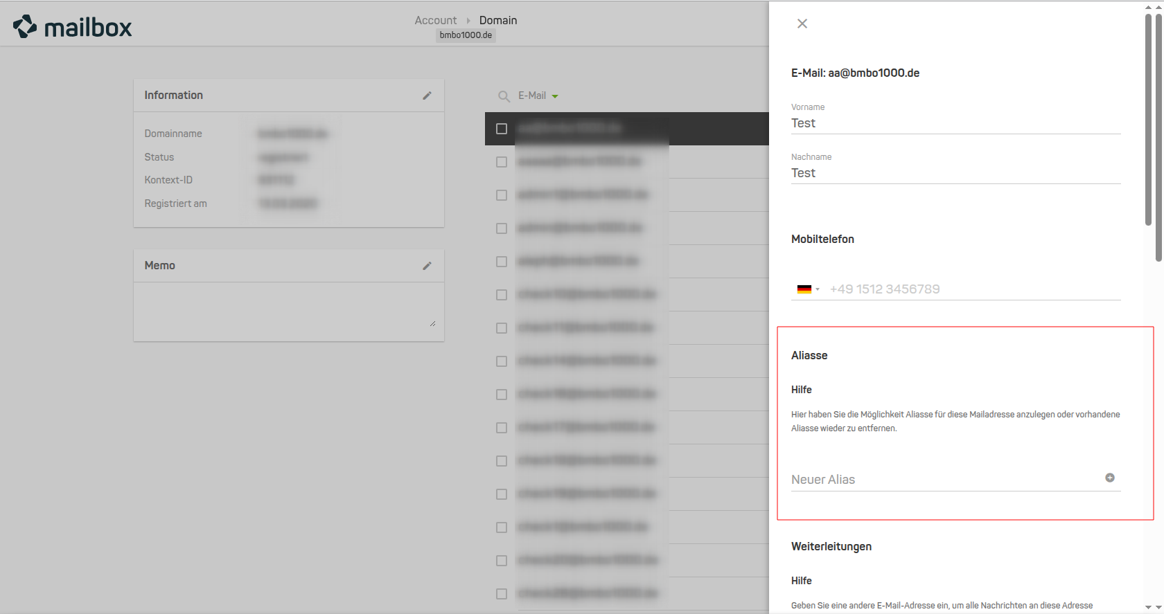 Figure 1: Create an alias via the Console.