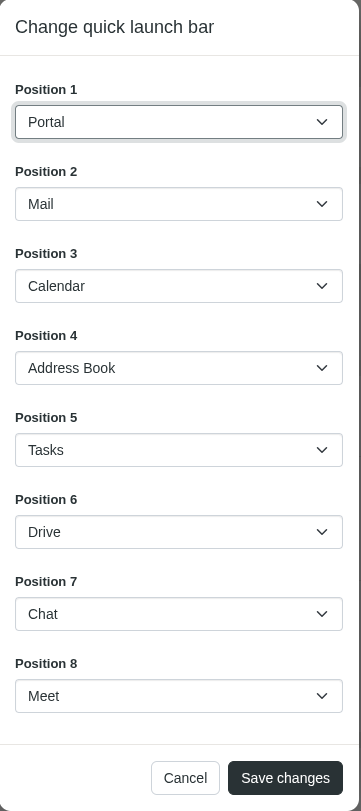 Figure 3: Configure Quick Launch Bar.