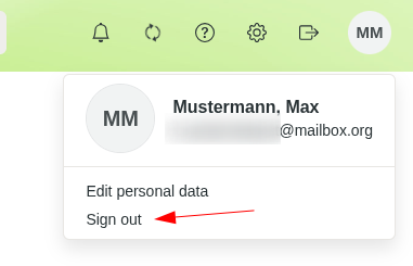 Figure 4: Logout button of mailbox.