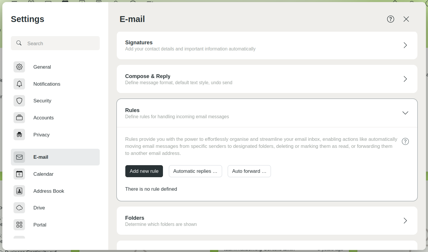 Set up automatic forwarding via rules