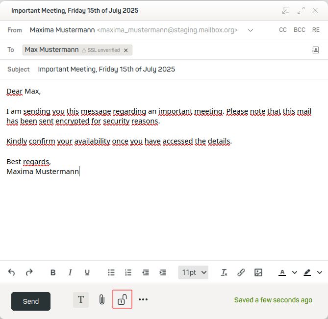 Figure 1: Encrypt your sent emails even to recipients without a public PGP key.