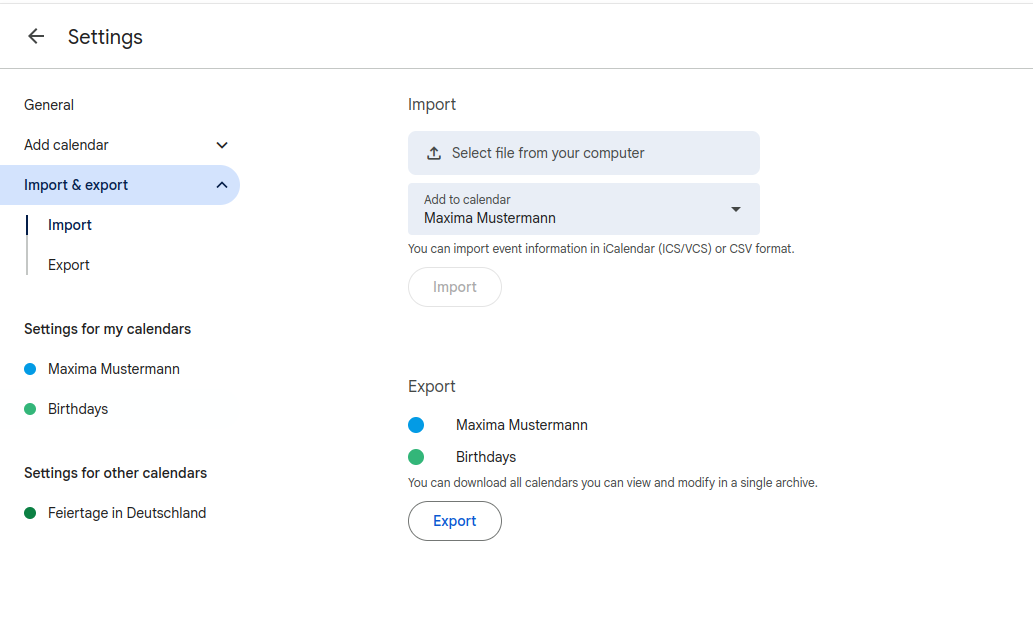 Figure 2: Please click Export.