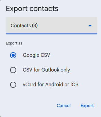 Figure 4: Gmail Contacts.