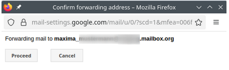 Figure 6: Set up forwarding in Gmail.