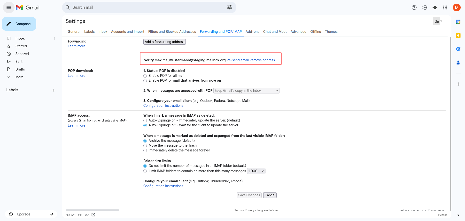 Figure 7: Please verify and confirm the account settings.