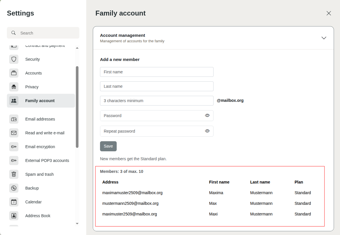 Figure 1: List of family members.