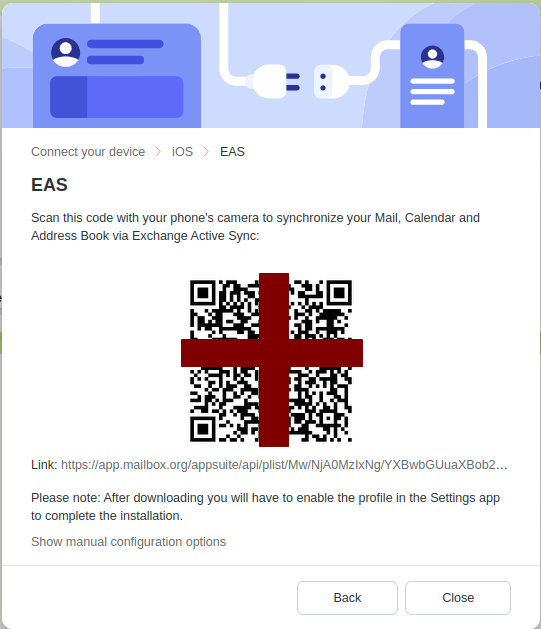 Figure 1: Setup via QR code.